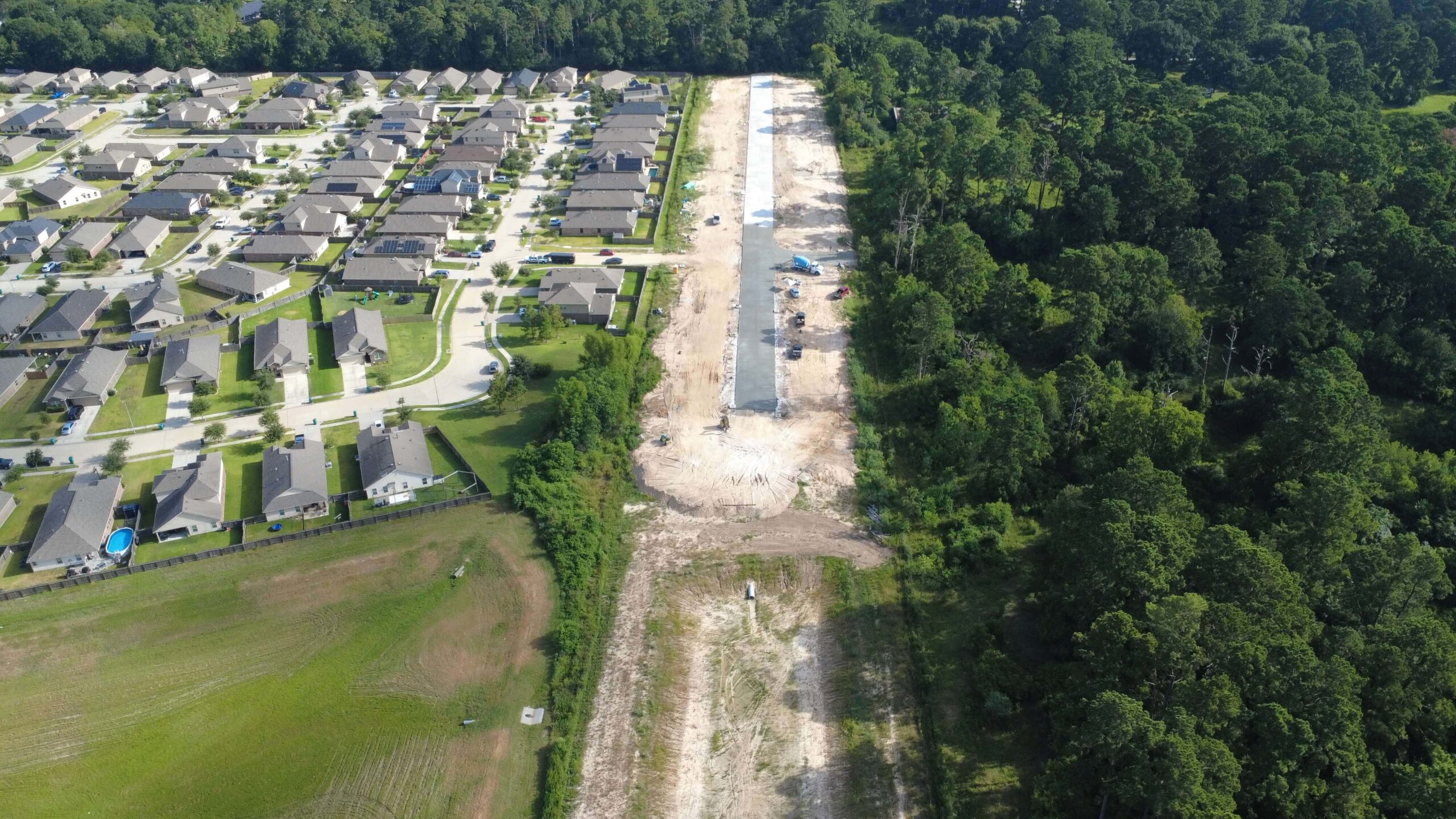 Civil site engineering and grading work in progress